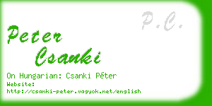 peter csanki business card