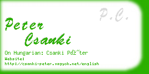 peter csanki business card